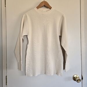 Hemmingway Cream Long Sleeve Waffle Knit Top Men's L